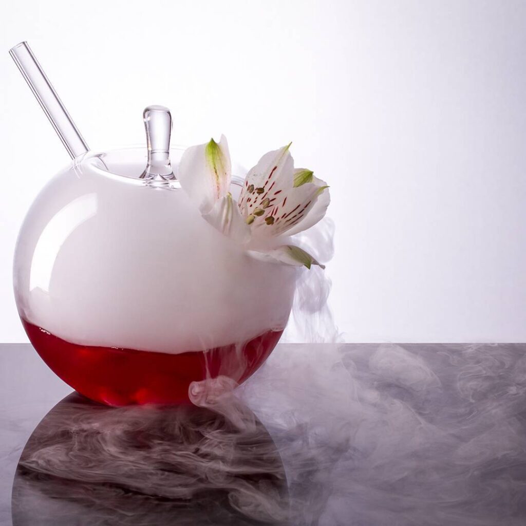 Handmade design cocktail glass Apple