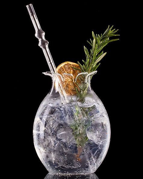 Handmade design cocktail glass Poppy head without stem